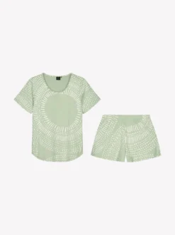 AURA shortsipyjama - vaaleanvihreä