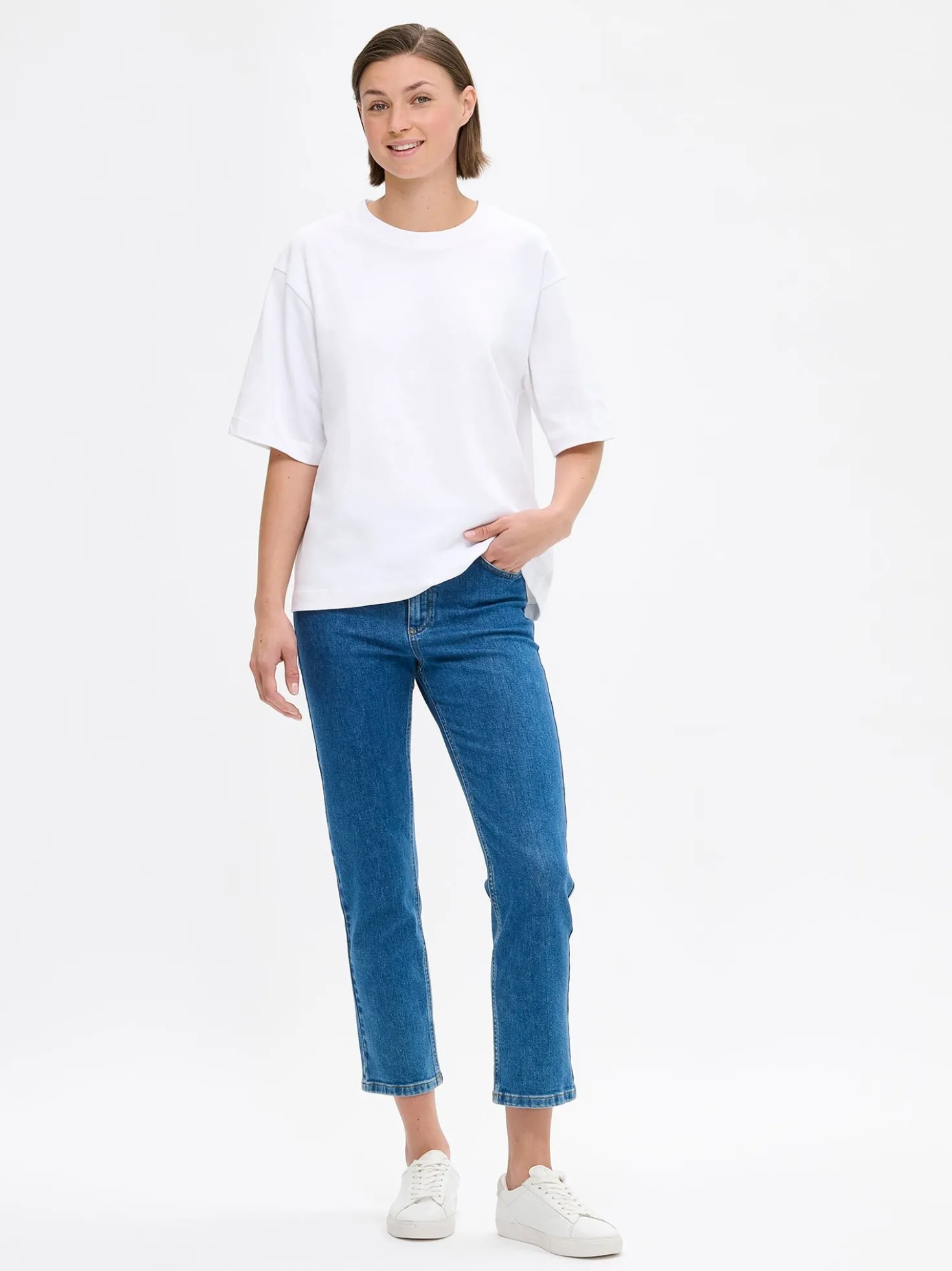 CROPPED KAPEE farkut - sininen