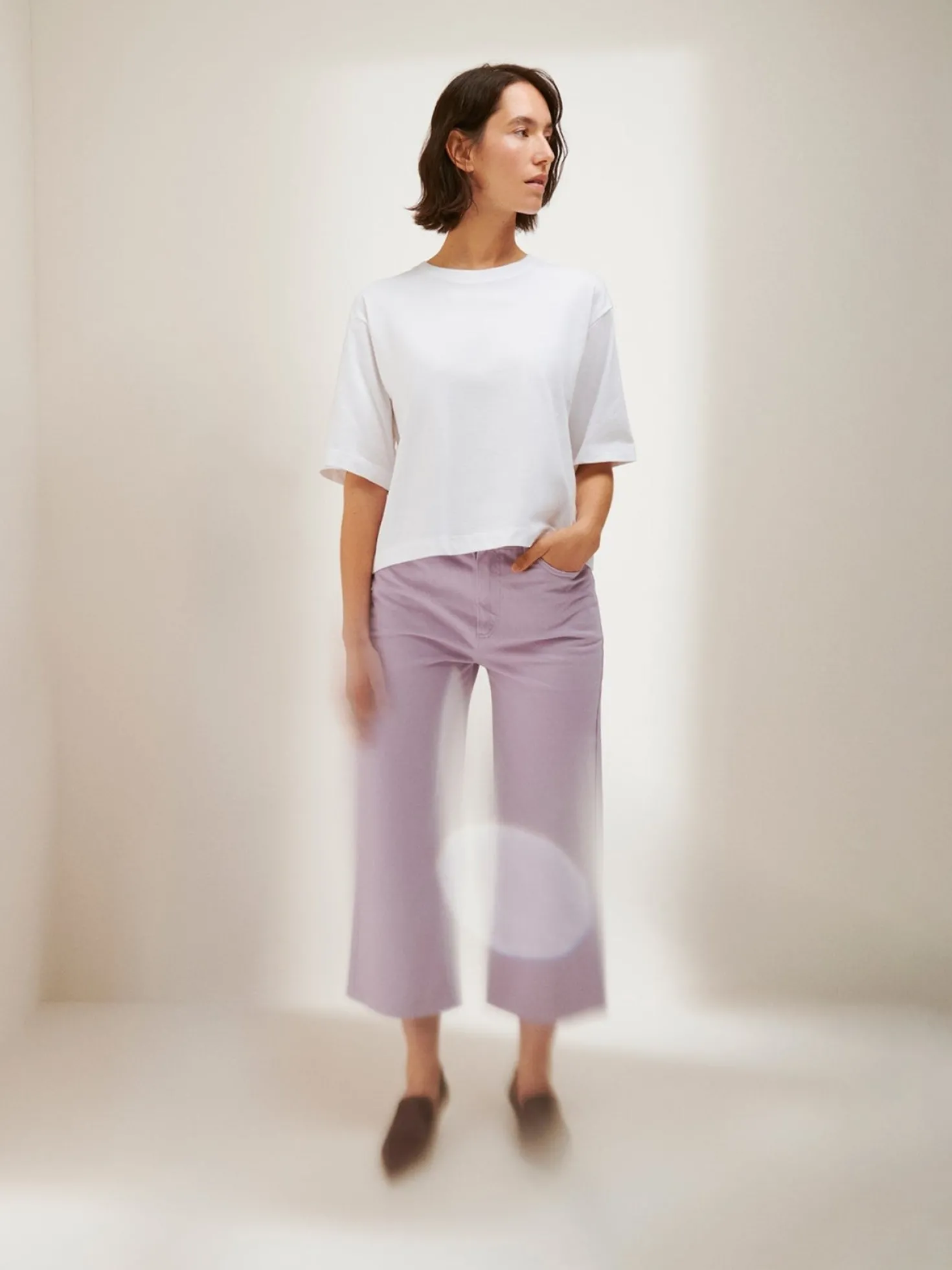 CROPPED LEVEE farkut - lila
