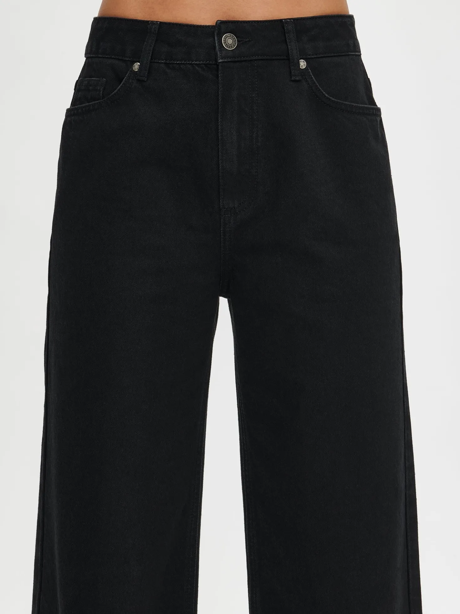 CROPPED LEVEE farkut - musta