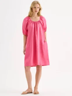 DONNA lyhyt pellavamekko - pinkki