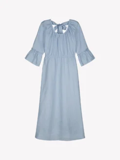 DONNA midi pellavamekko - vaaleansininen