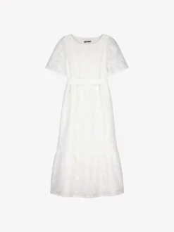 ODETTE kirjailtu pitkä mekko - valkoinen