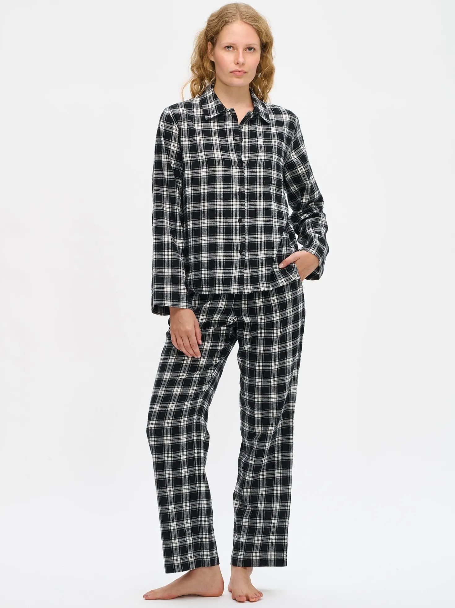 RUUTU pyjamahousut - mustavalkoinen