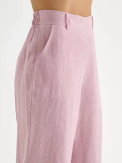 SAARI culottes-pellavahousut - roosa