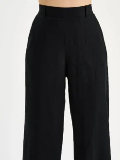 SAARI culottes-pellavahousut - musta