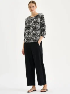 SAARI culottes-pellavahousut - musta