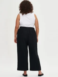 SAARI culottes-pellavahousut - musta