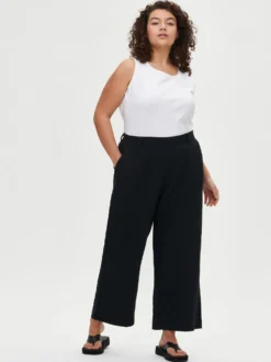 SAARI culottes-pellavahousut - musta