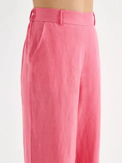 SAARI culottes-pellavahousut - pinkki