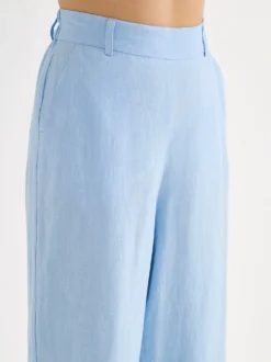 SAARI culottes-pellavahousut - vaaleansininen