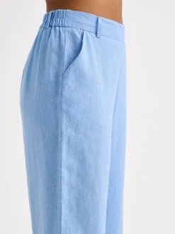 SAARI culottes-pellavahousut - sininen