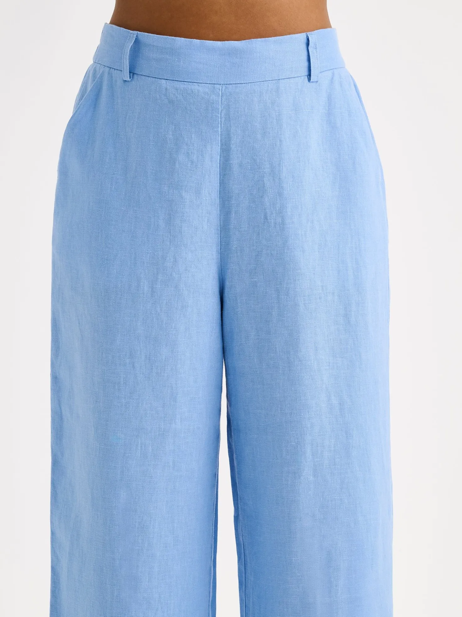 SAARI culottes-pellavahousut - sininen