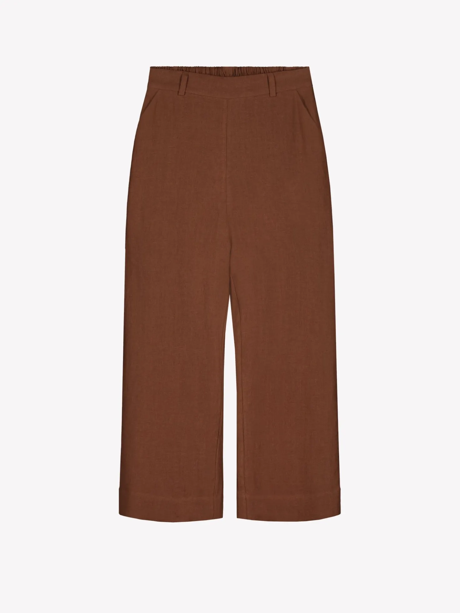 SAARI culottes-pellavahousut - ruskea