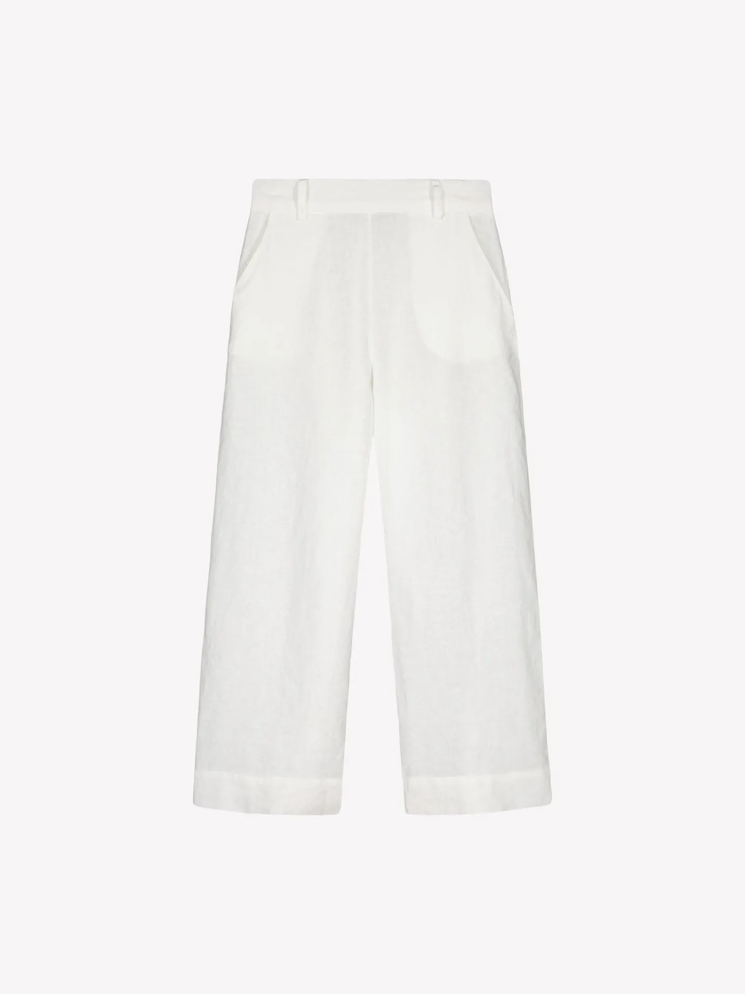 SAARI culottes-pellavahousut - valkoinen