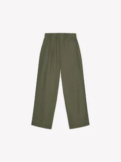 SAARI culottes-pellavahousut - oliivinvihreä