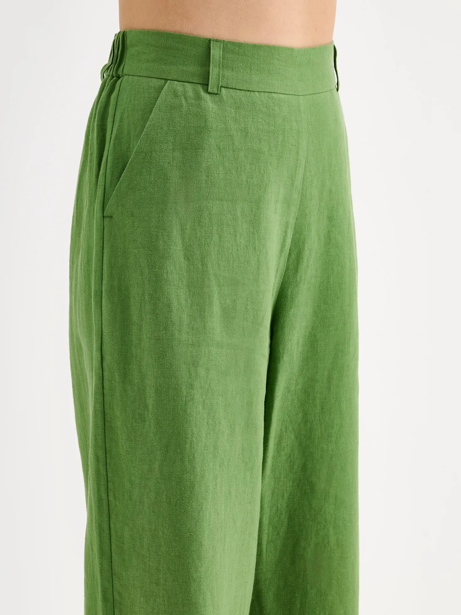 SAARI culottes-pellavahousut - vihreä