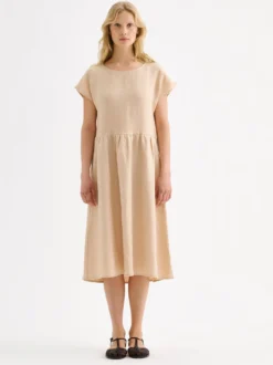 SAARI pellavamekko - beige