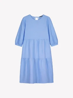 SARALIA midi pellavamekko - sininen